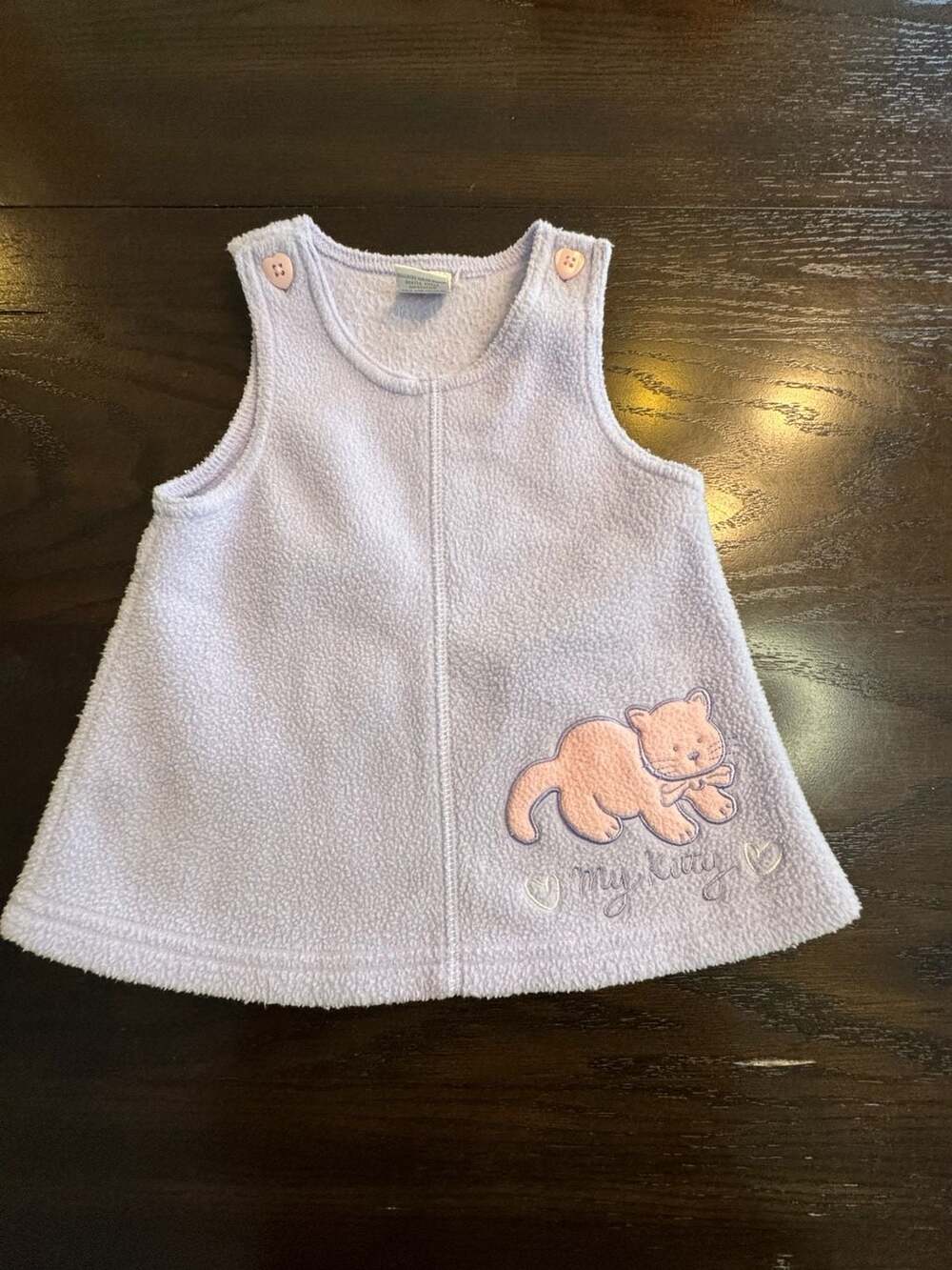 Baby Fleece Jumper Dress Size 6/9 Months My Kitty Purple